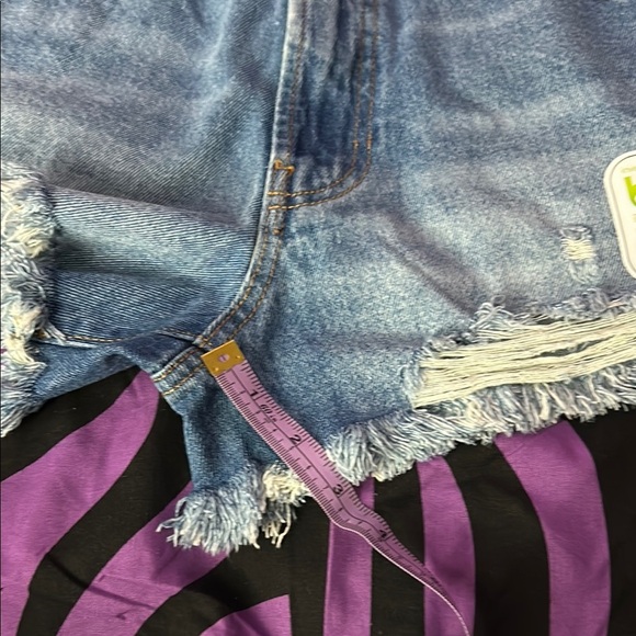 No Boundaries Blue Jean Shorts Distressed High-Waisted - Picture 6 of 9